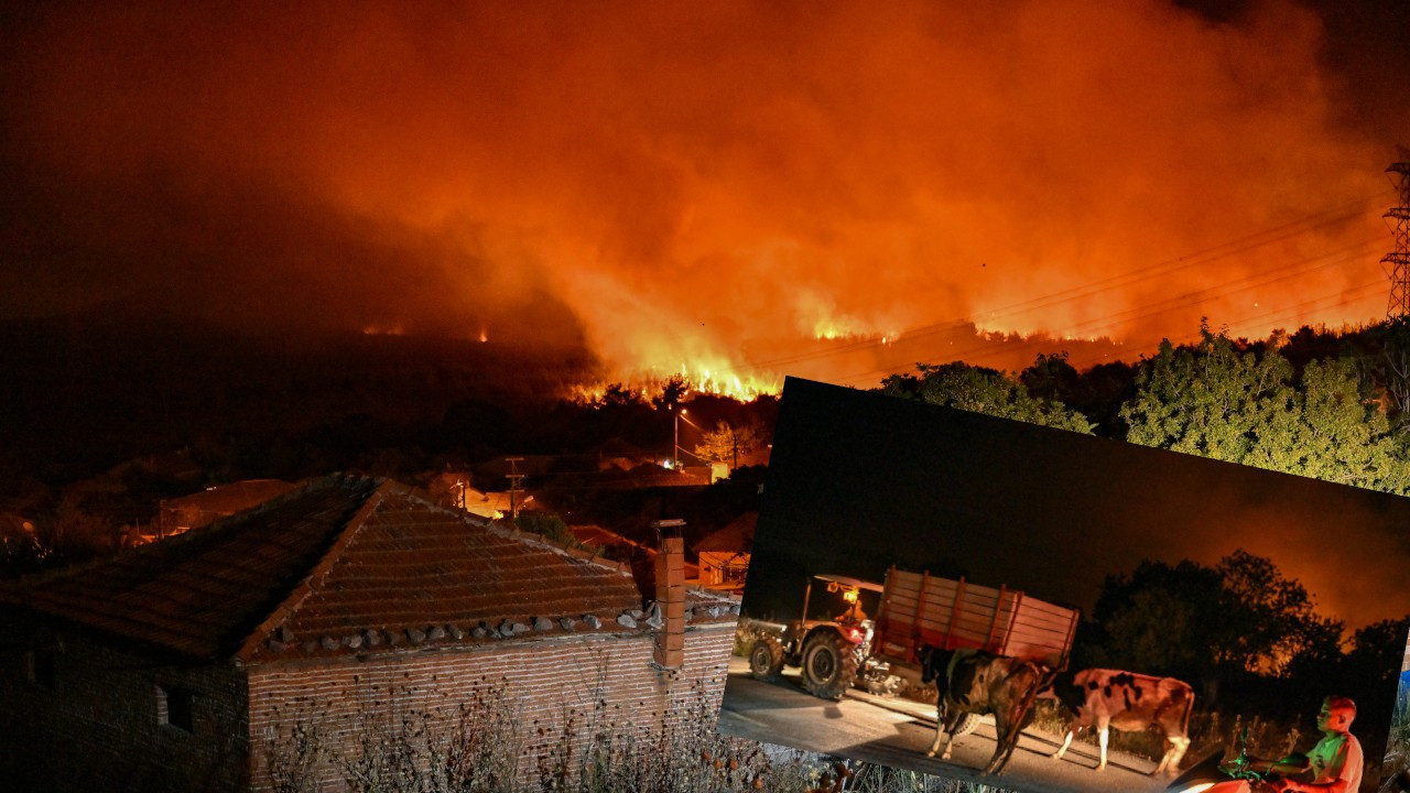 Kınık'taki orman yangını ilerliyor: 3 mahalle tahliye edildi