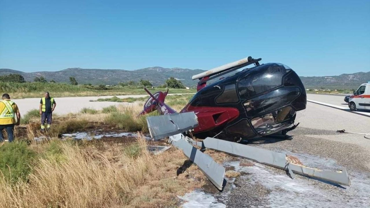 Türkiye'ye gelen helikopter Yunanistan'da düştü