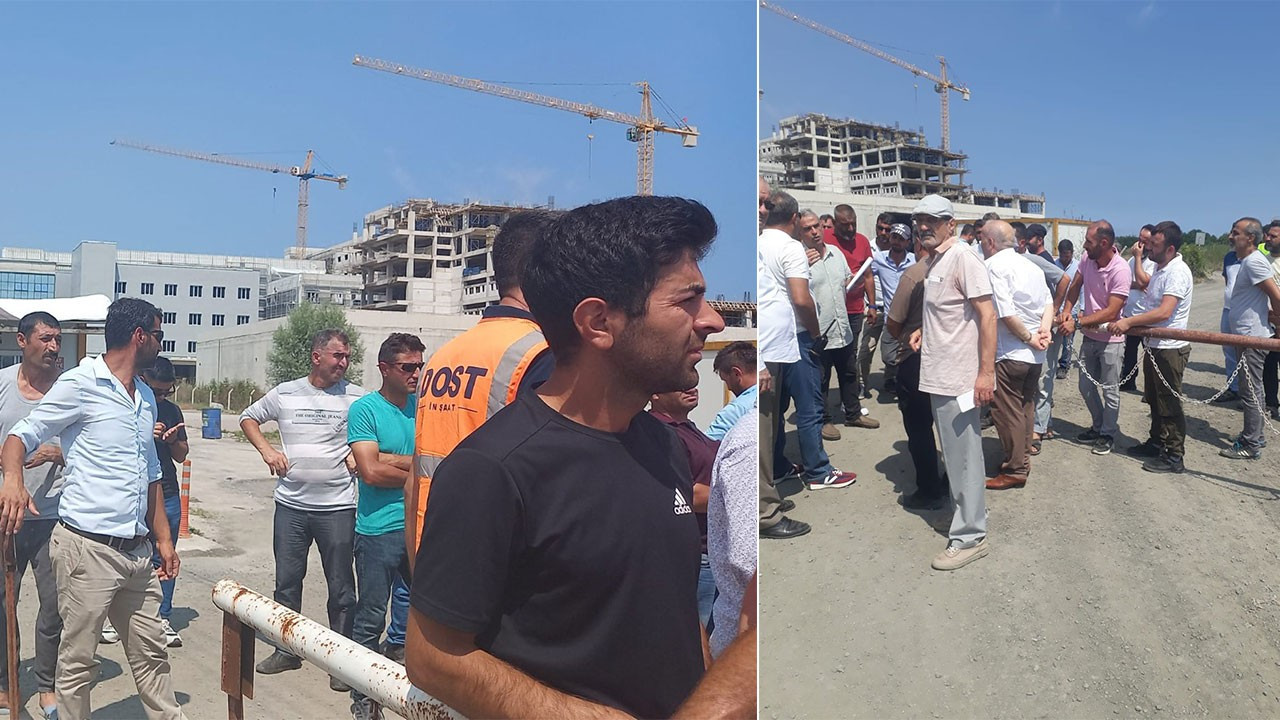 Devlet hastanesi inşaatındaki işçiler iş bıraktı: Maaş alamıyoruz