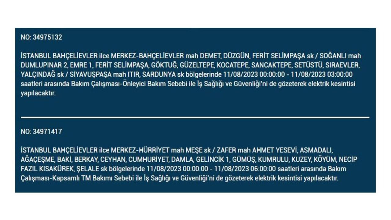BEDAŞ duyurdu: İstanbul'da yarın elektrik kesintisi yaşanacak ilçeler - Sayfa 4