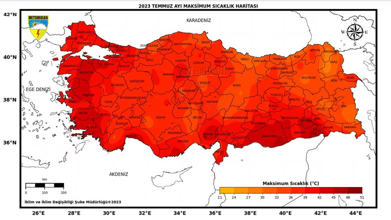 Türkiye haritası kırmızıya boyandı: Rekor üstüne rekor sıcaklık
