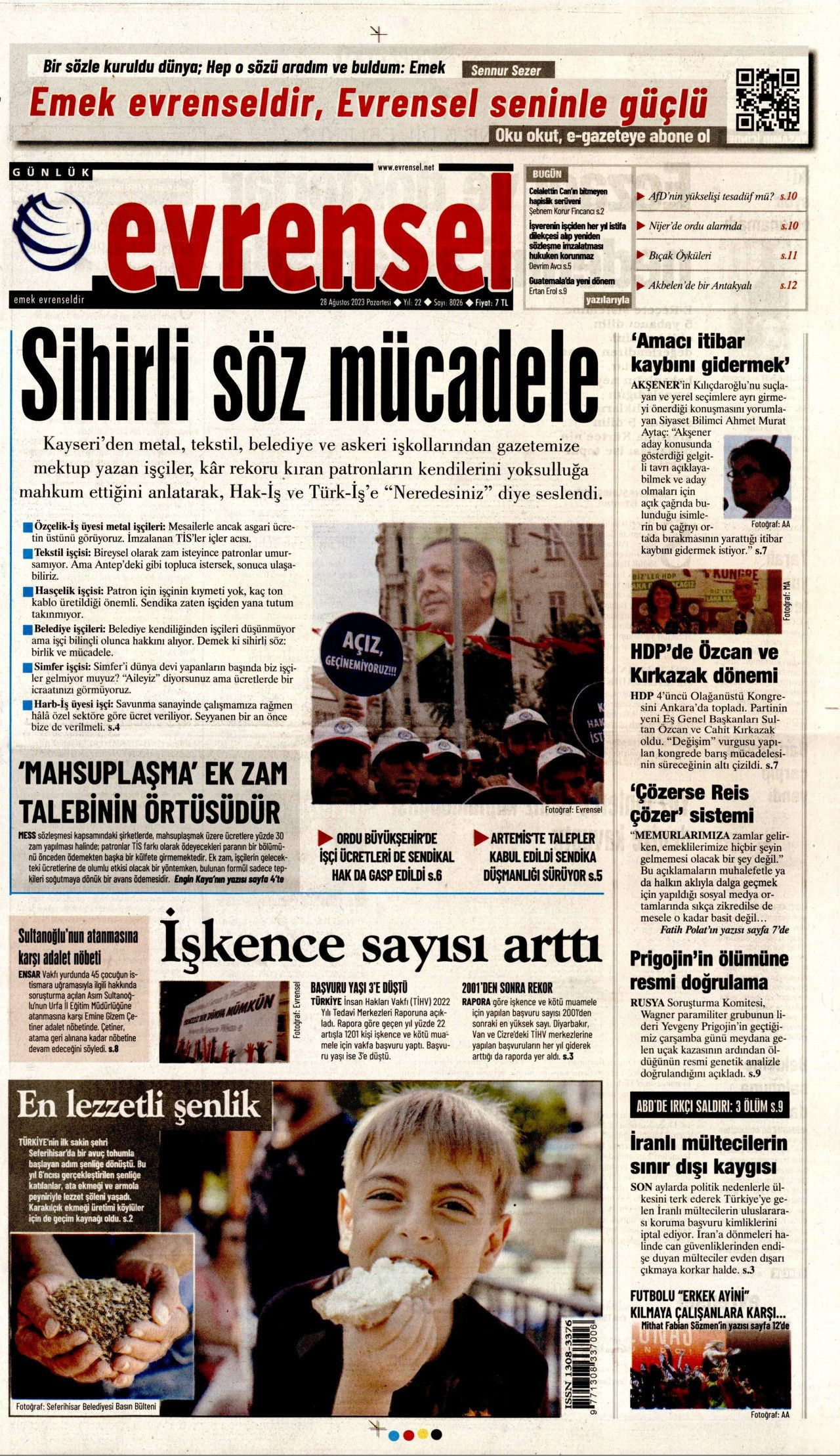 Günün manşetleri: 'Sihirli söz mücadele' - Sayfa 1