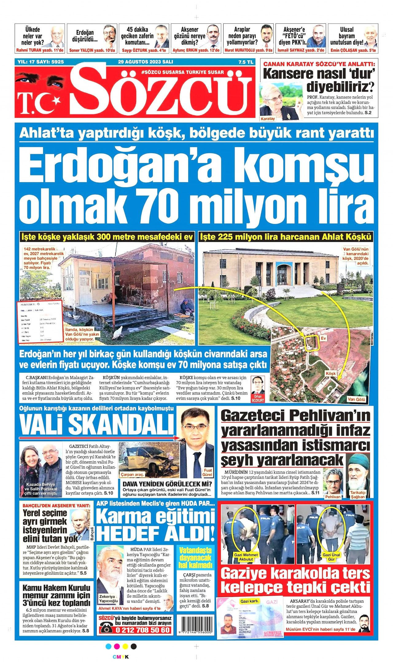 Günün manşetleri: 'Erdoğan'a komşu olmak 70 milyon lira' - Sayfa 4
