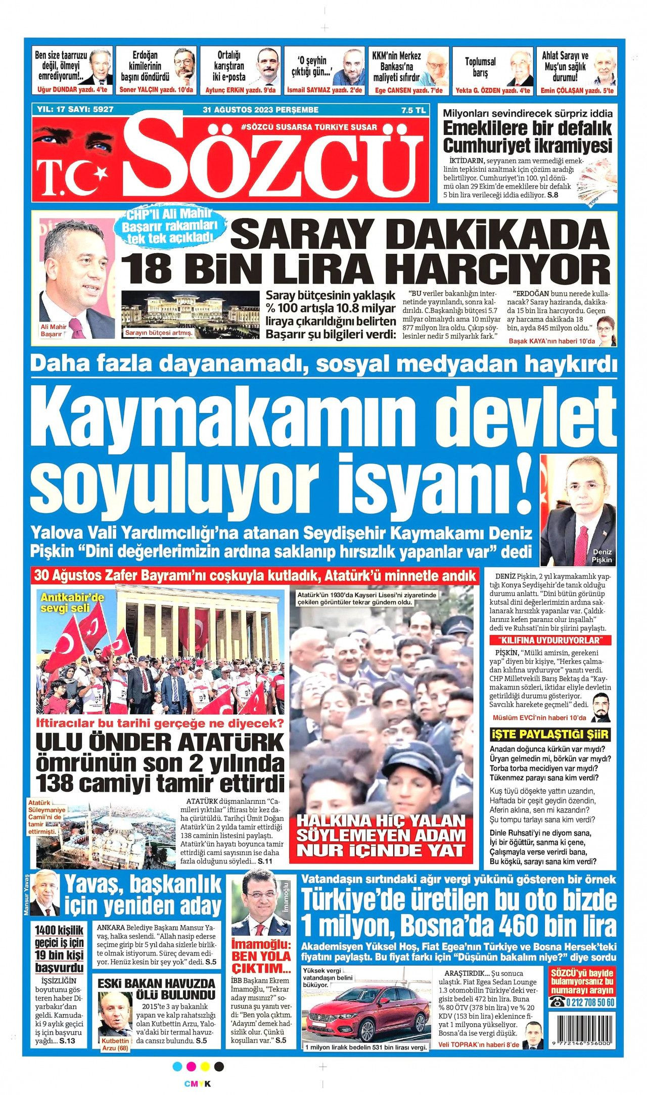 Günün manşetleri: 'Saray dakikada 18 bin lira harcıyor' - Sayfa 4