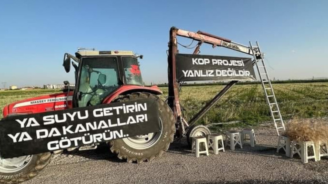 Konya’da çiftçi yol kapattı: 'Ya suyu getirin ya da kanalları götürün'