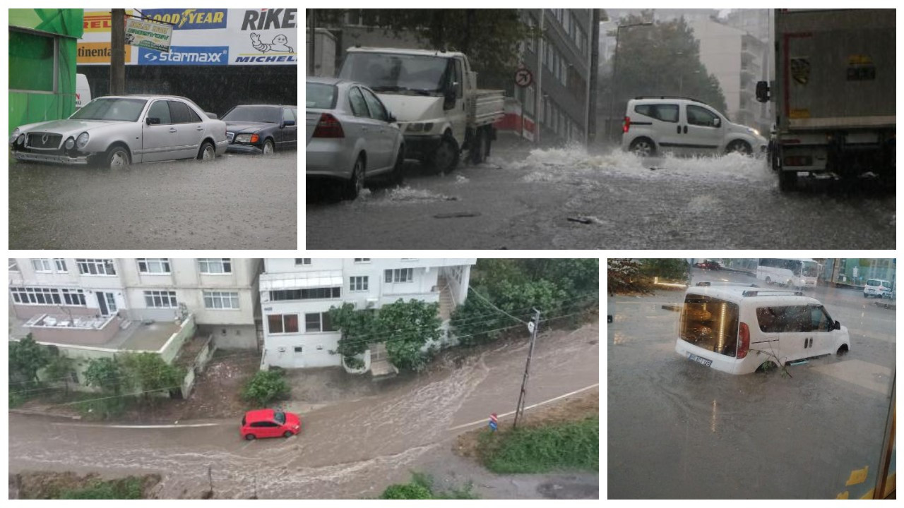 Samsun’da şiddetli yağış: Ev ve iş yerlerini su bastı