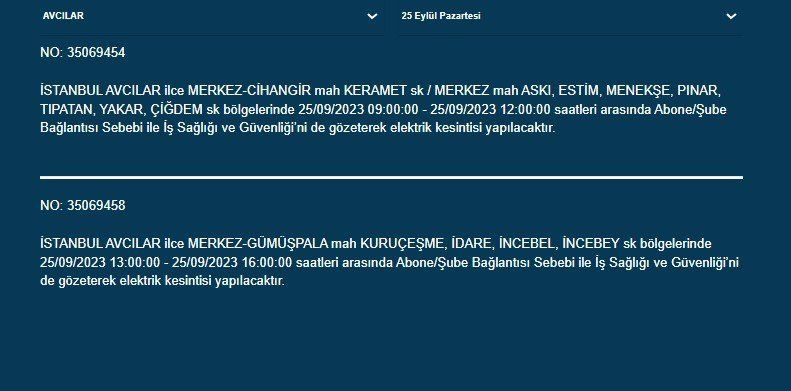 İstanbul'un 20 ilçesinde elektrik kesintisi - Sayfa 2