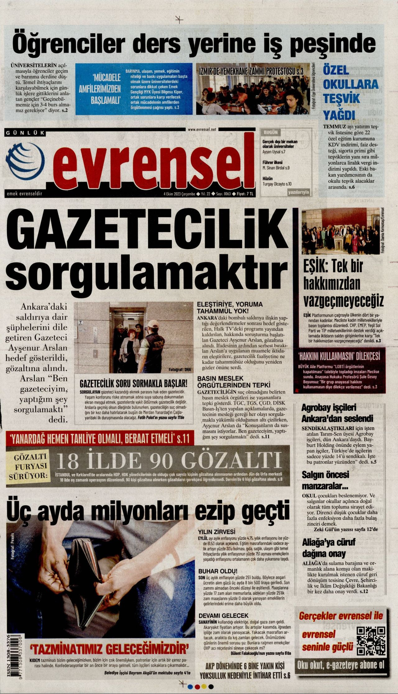 Günün manşetleri: Gazetecilik sorgulamaktır - Sayfa 1