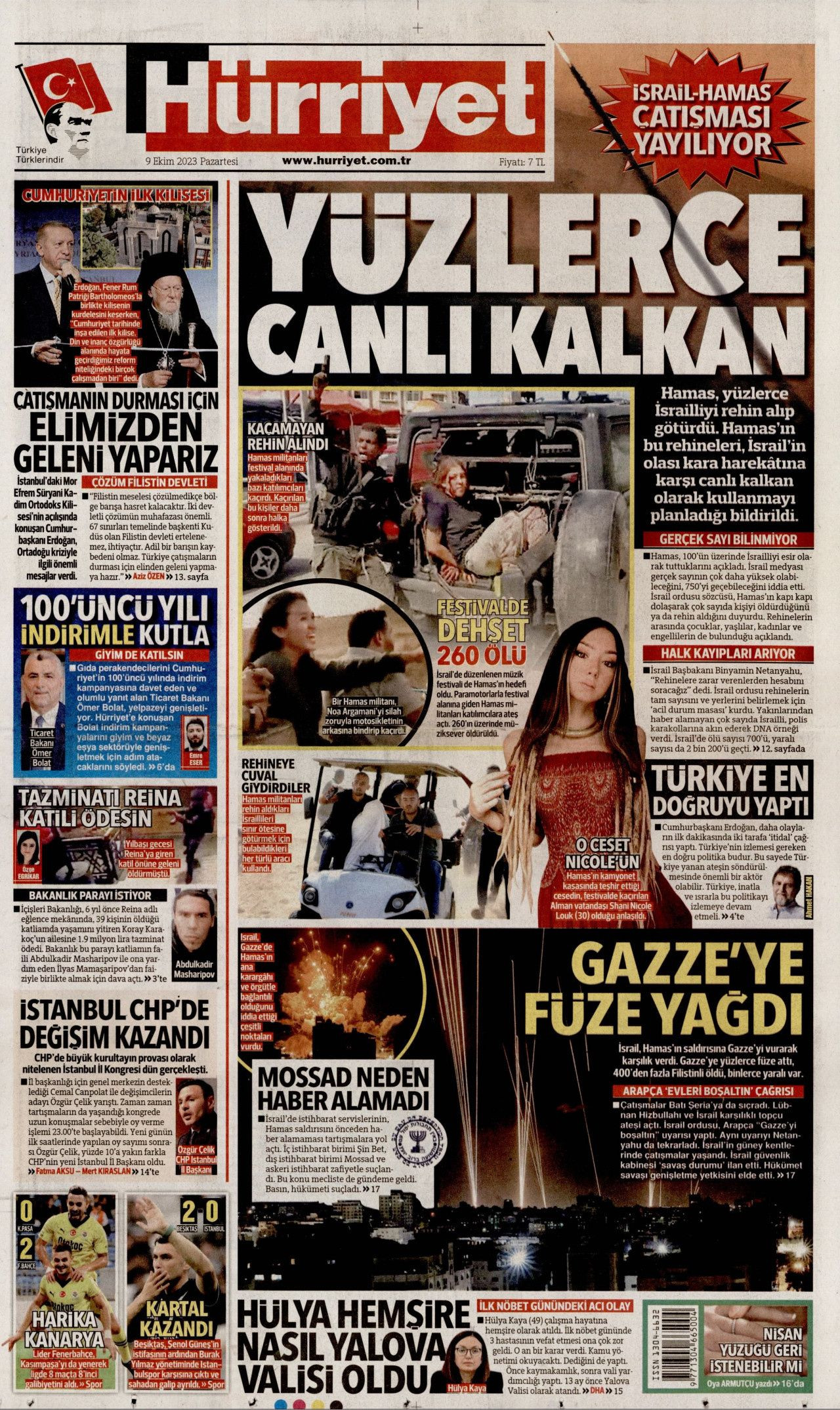 Günün manşetleri: 'Abluka yıkılsın, işgal sona ersin' - Sayfa 1