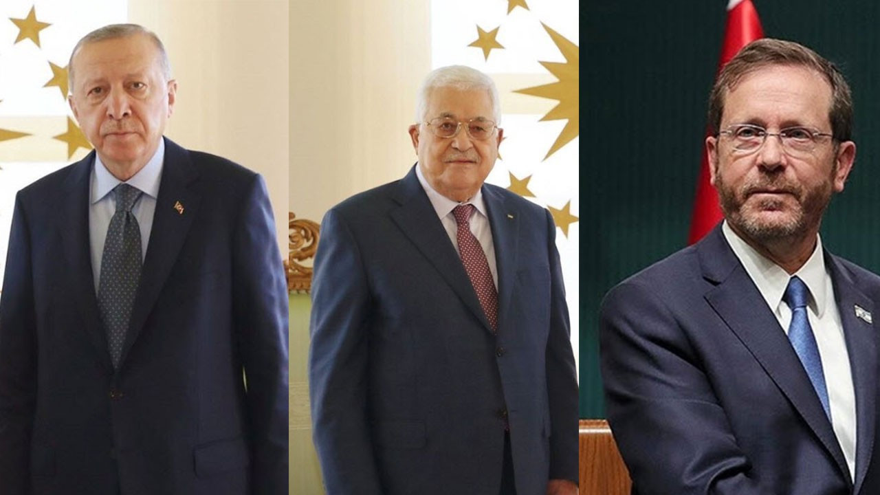 Erdoğan, İsrail Cumhurbaşkanı Herzog ve Filistin Yönetimi lideri Abbas ile görüştü