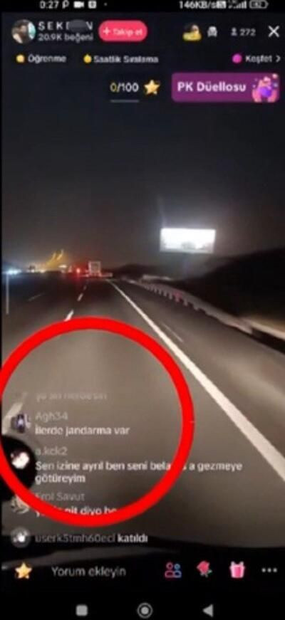 Tiktok'ta canlı yayın açtı, peşindeki jandarmalar yayına katıldı - Sayfa 1