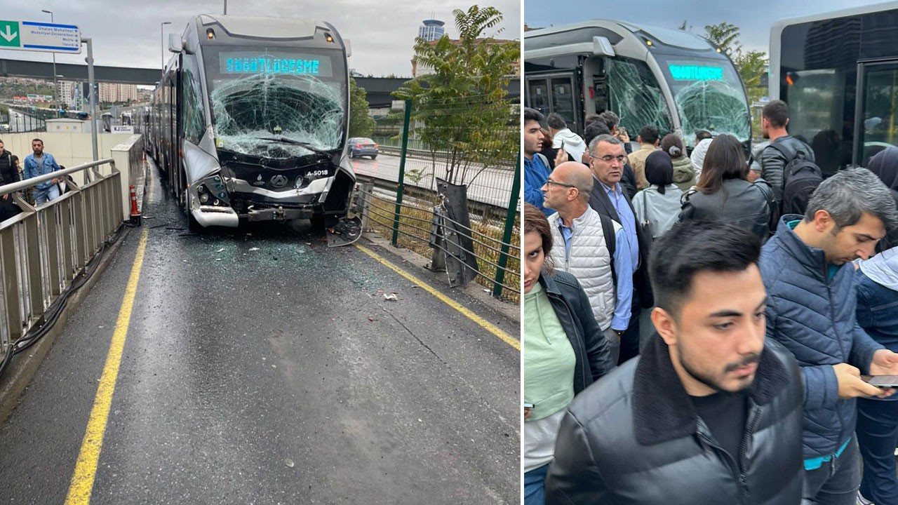Uzunçayır'da metrobüs kaza yaptı