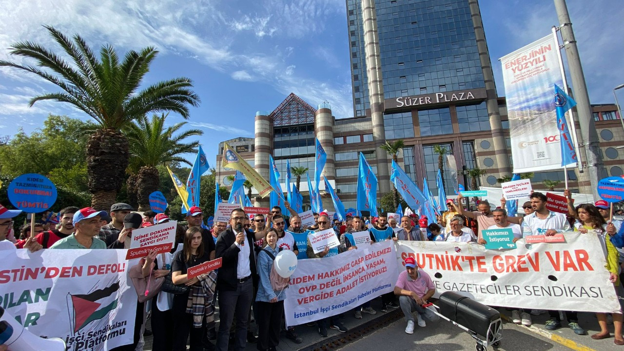 İstanbul İşçi Sendikaları Şubeler Platformu'ndan Sputnik grevine destek