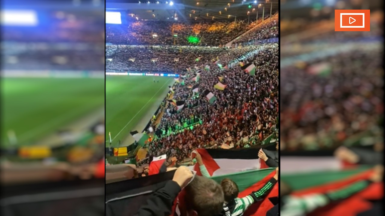Celtic taraftarı yine yönetimi dinlemedi: Şampiyonlar Ligi'nde Filistin'e destek