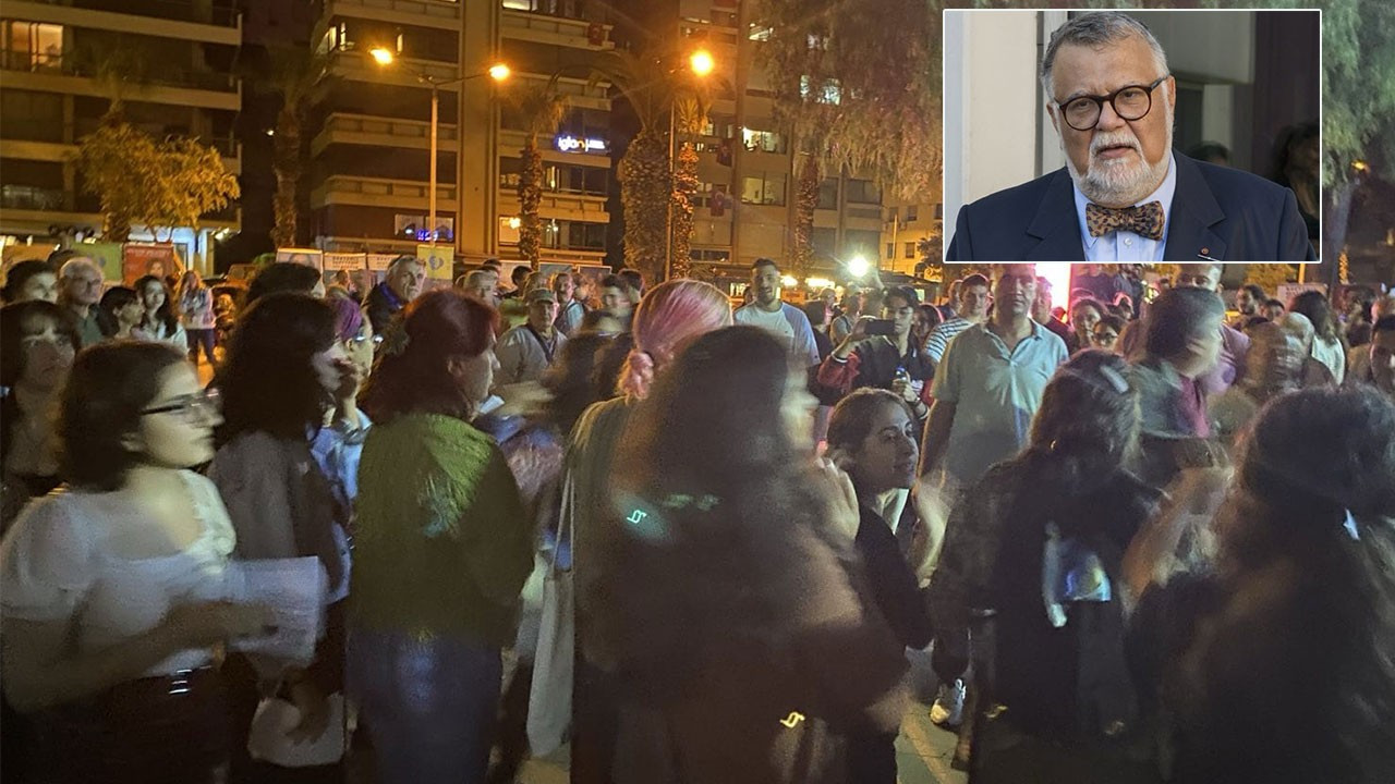 İzmir'de kadınlar Prof. Celal Şengör’ü protesto etti