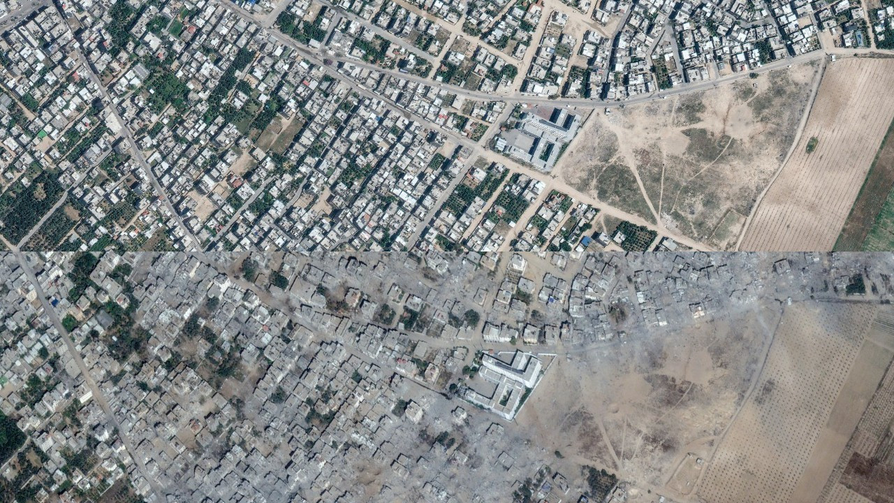 Uydu görüntüleri paylaşıldı: Gazze'nin öncesi, sonrası...
