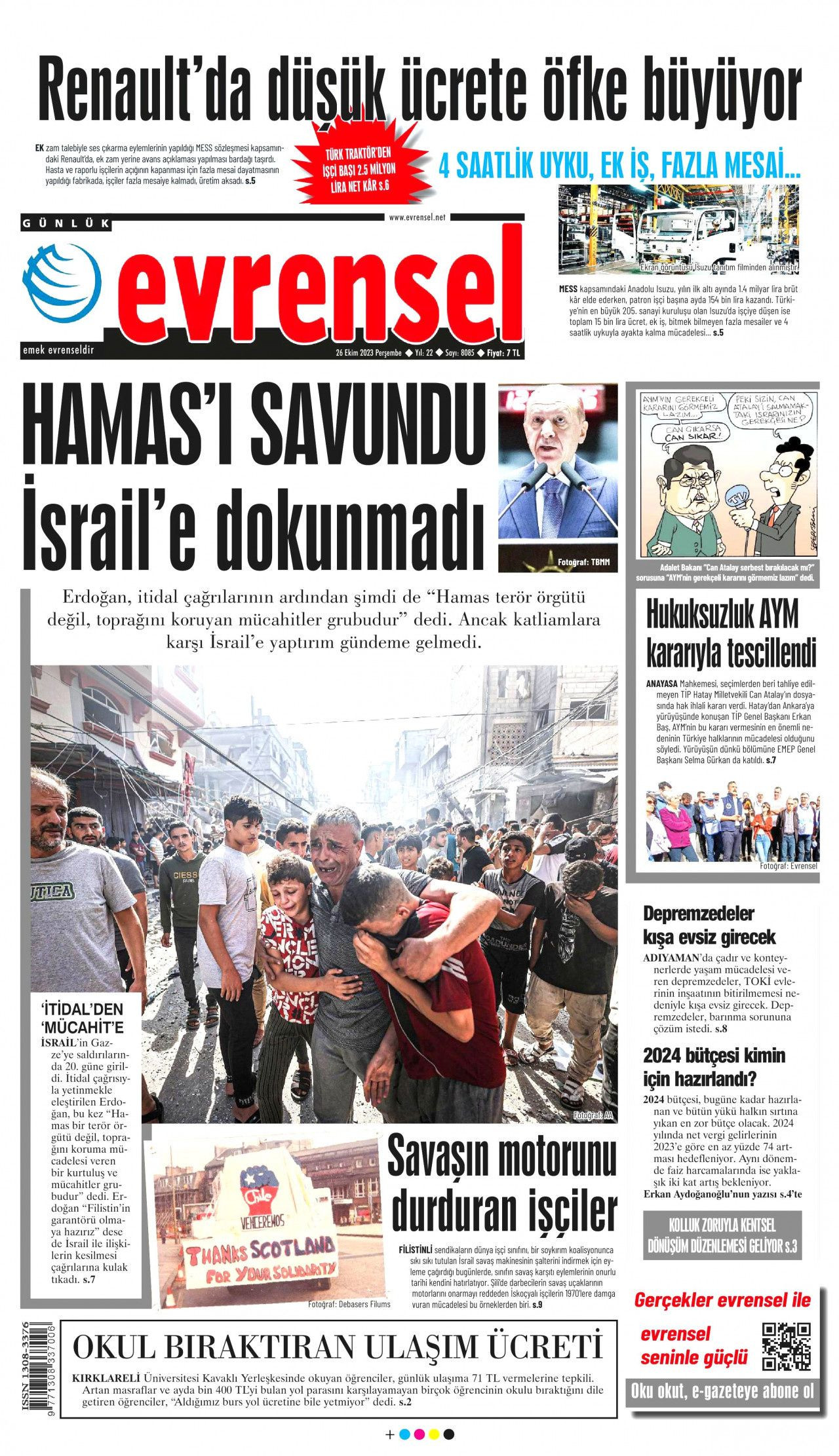 Günün manşetleri: Hamas'ı savundu, İsrail'e dokunmadı - Sayfa 1