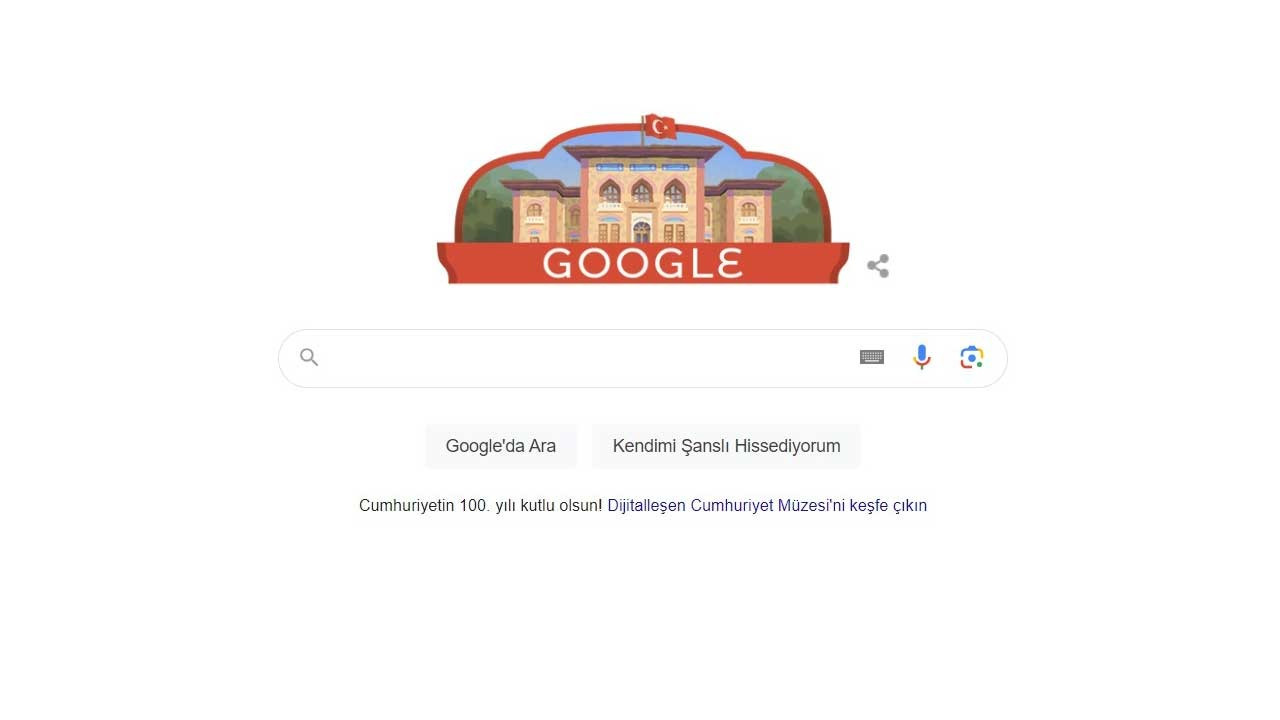 Google'dan Cumhuriyet'in 100'üncü yılına özel 'doodle'