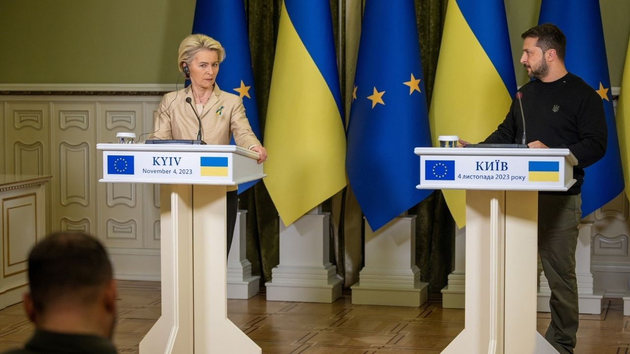 Von der Leyen Kiev'de: 'Rus varlıkları Ukrayna için kullanılsın'