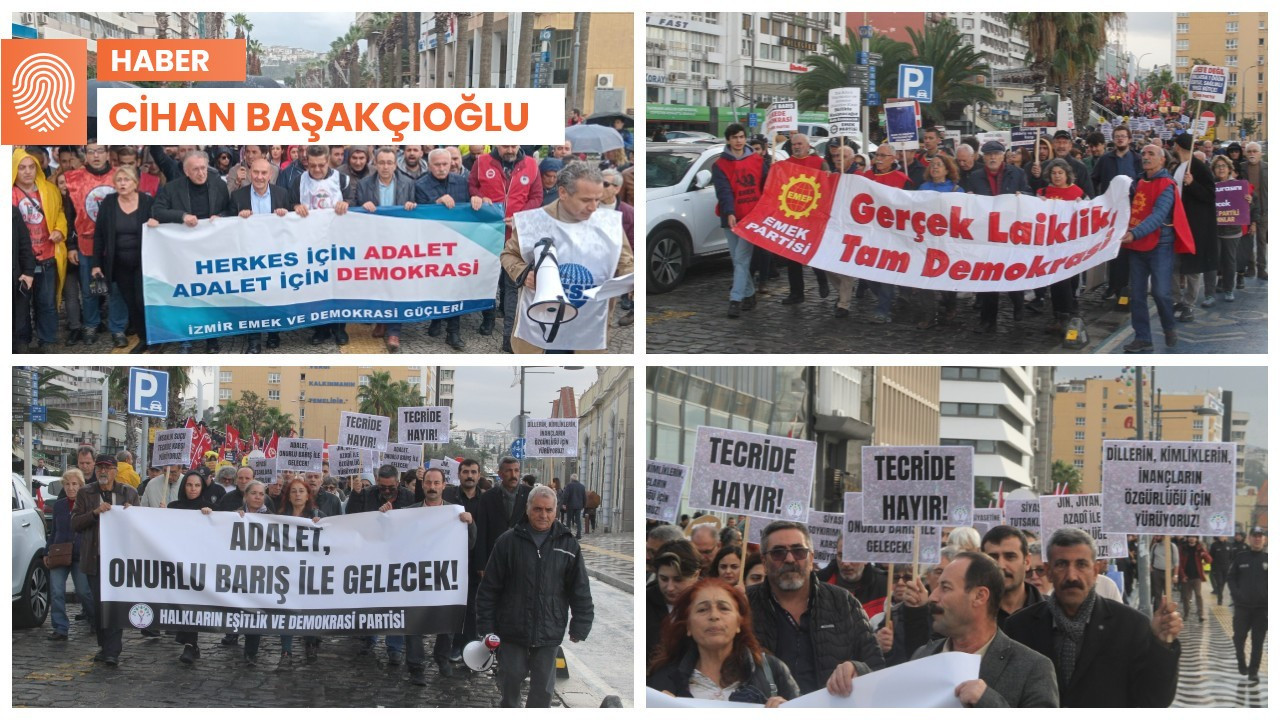 İzmir'de 'Demokrasi Yürüyüşü’: Karanlığa teslim olmayacağız, biat etmeyeceğiz