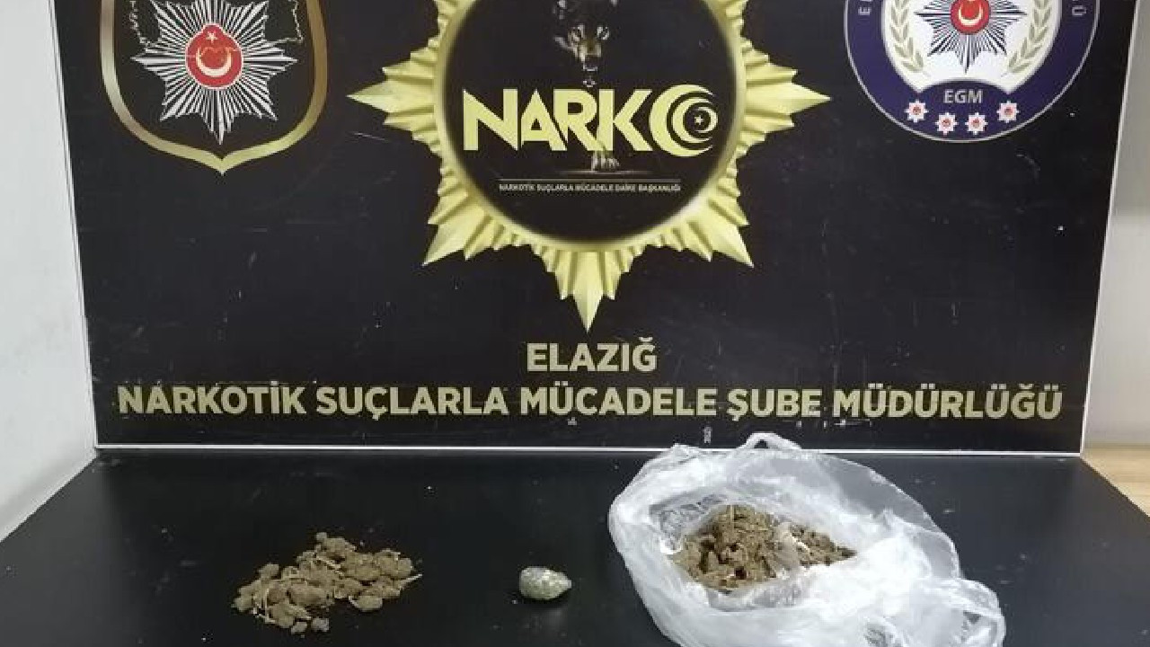 Elazığ'da uyuşturucu operasyonu: 1 kilo 458 gram esrar yakalandı