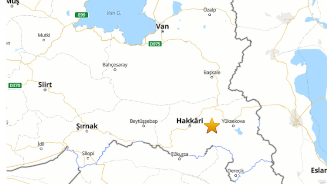 Yüksekova'da 3.9 büyüklüğünde deprem