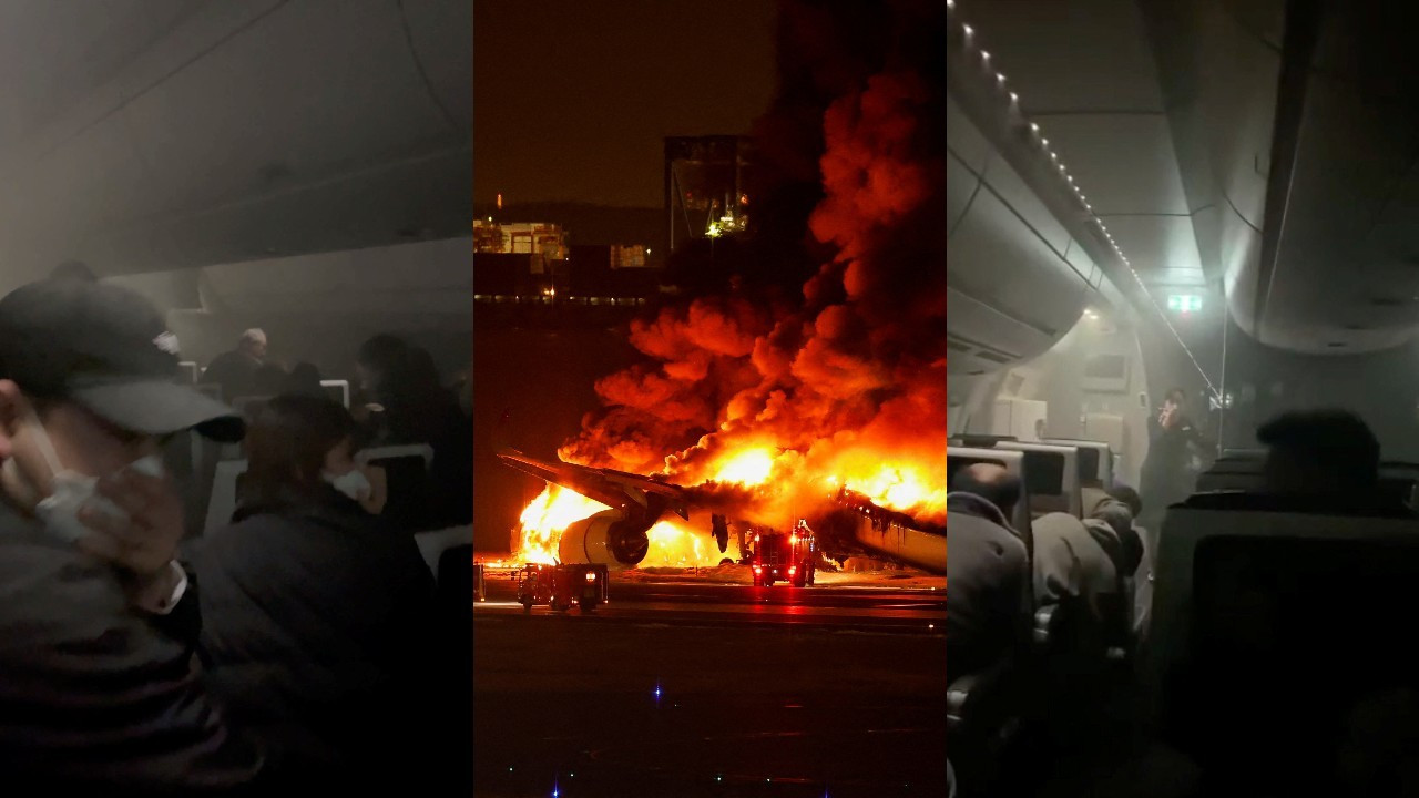 Tokyo'da yanan uçaktan tahliye edilen yolcular anlattı: 'Hepimiz ölebilirdik'