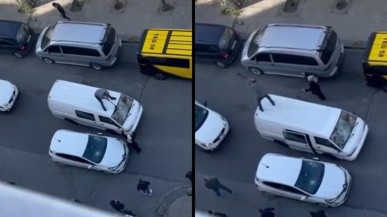 İstanbul'da yol verme tartışması: Balyozlarla araçların camlarını kırdılar