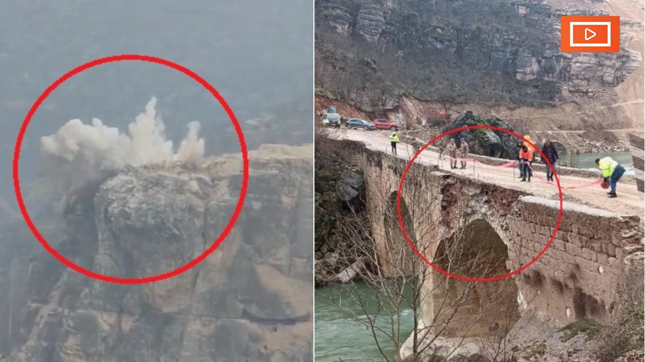 Viyadük için patlatılan dinamit, tarihi Taşköprü'de çökmeye neden oldu