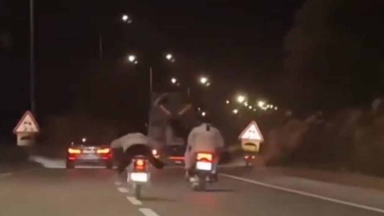 Bodrum'da motosikletle tehlike saçtılar
