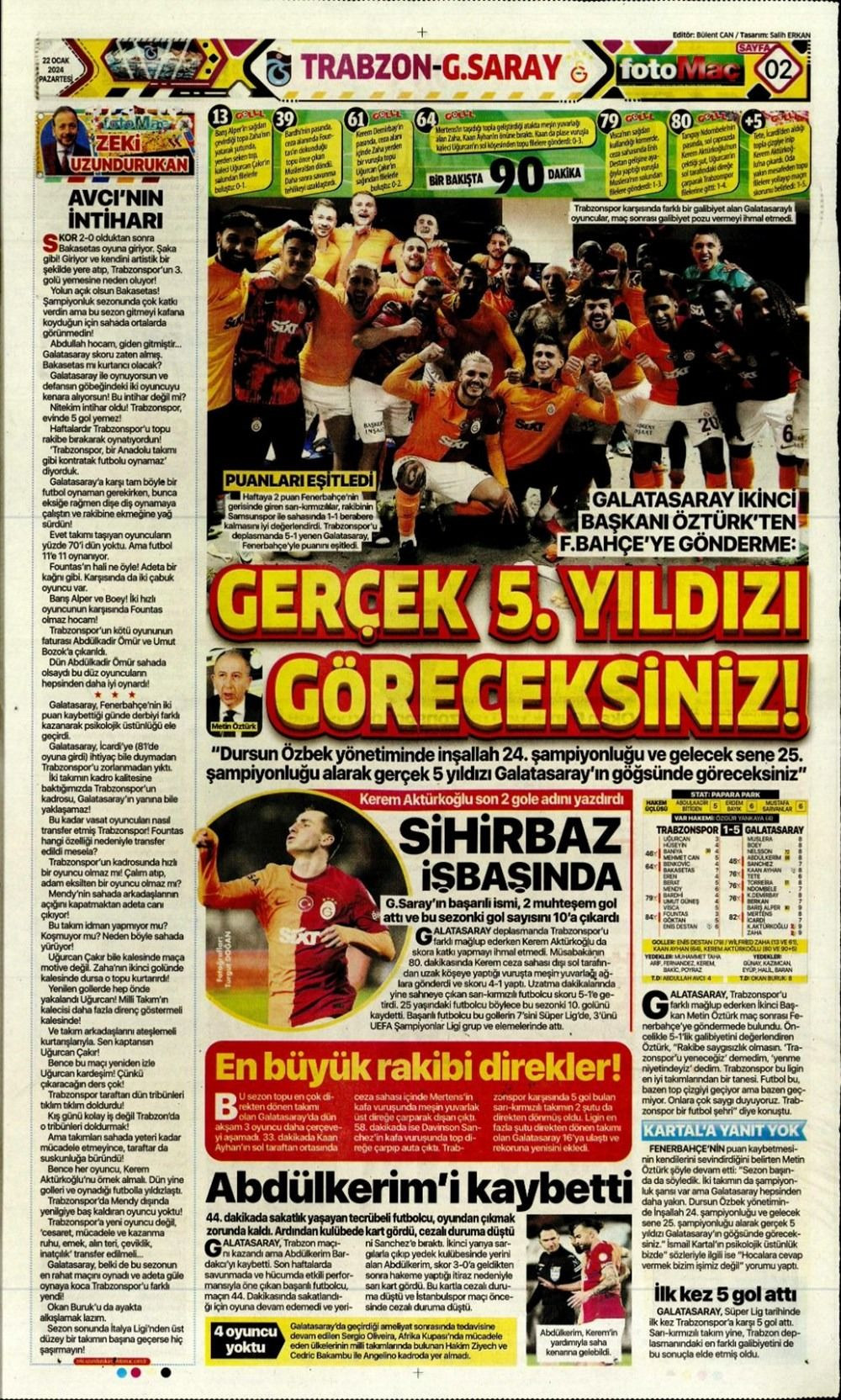 Günün spor manşetleri: 'Fener'e çelme, Galatasaray zirvede' - Sayfa 4