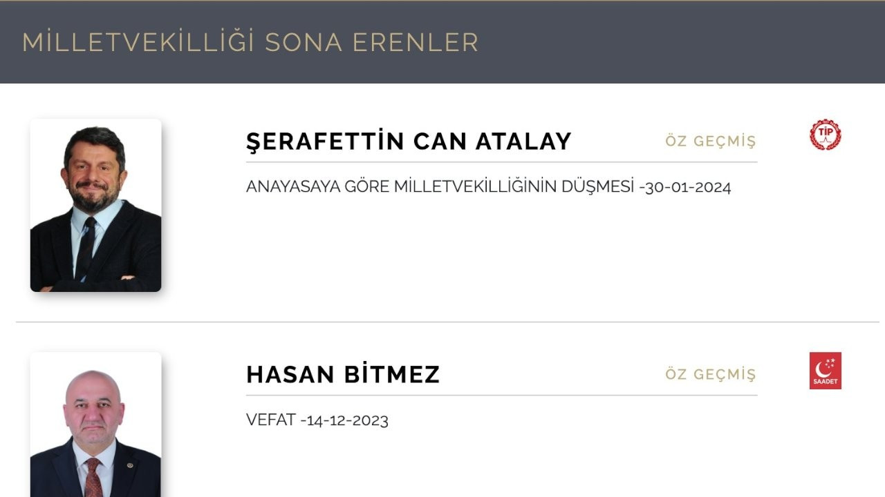 Can Atalay'ın ismi Meclis sitesinden kaldırıldı