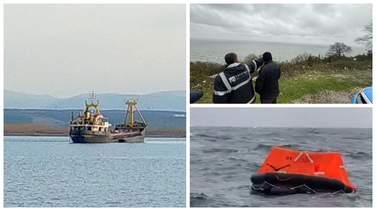 Marmara'da 6 mürettebatlı kargo gemisi battı: Boş can salı bulundu