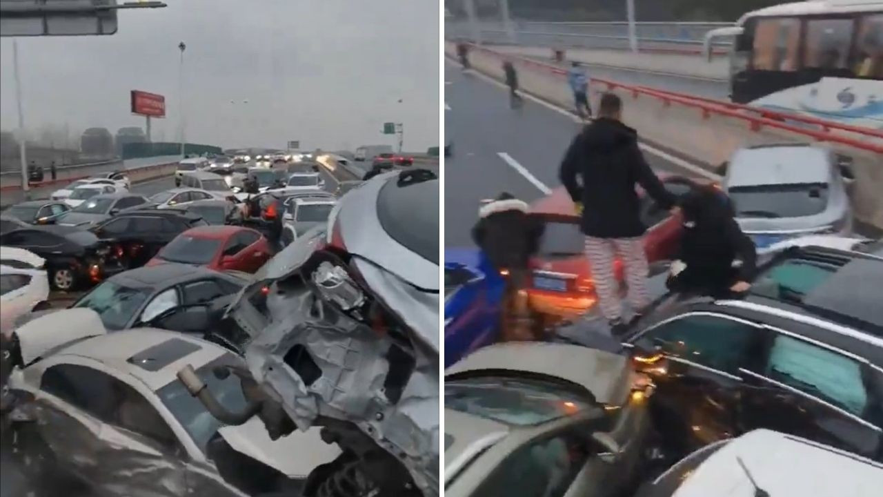 Çin'de zincirleme trafik kazası: 100'ü aşkın araç birbirine girdi