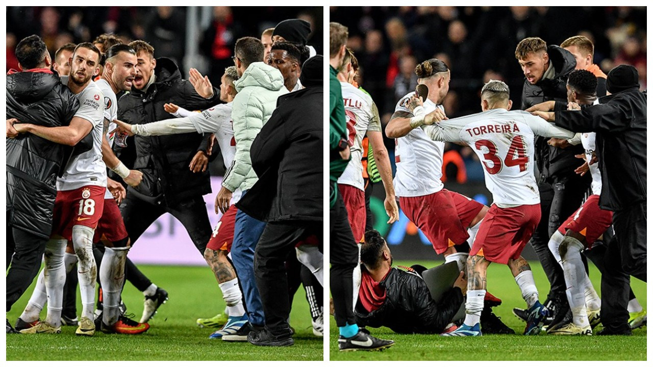Sparta Prag-Galatasaray maçı sonrası arbede: Okan Buruk'a kırmızı kart