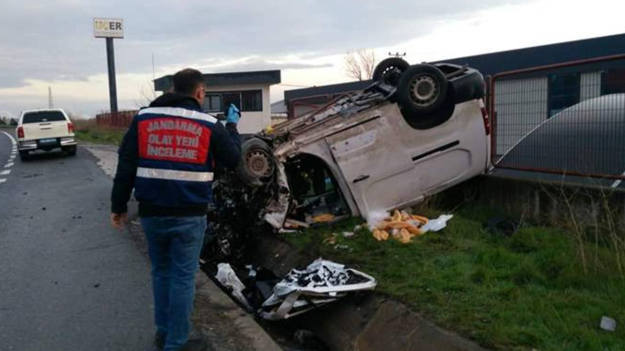 Tekirdağ'da devrilen aracın sürücüsü öldü