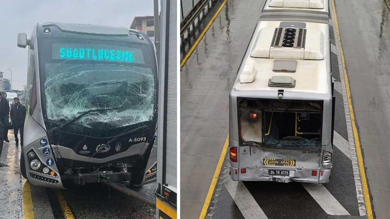 Avcılar’da iki metrobüs çarpıştı: 4 kişi yaralı