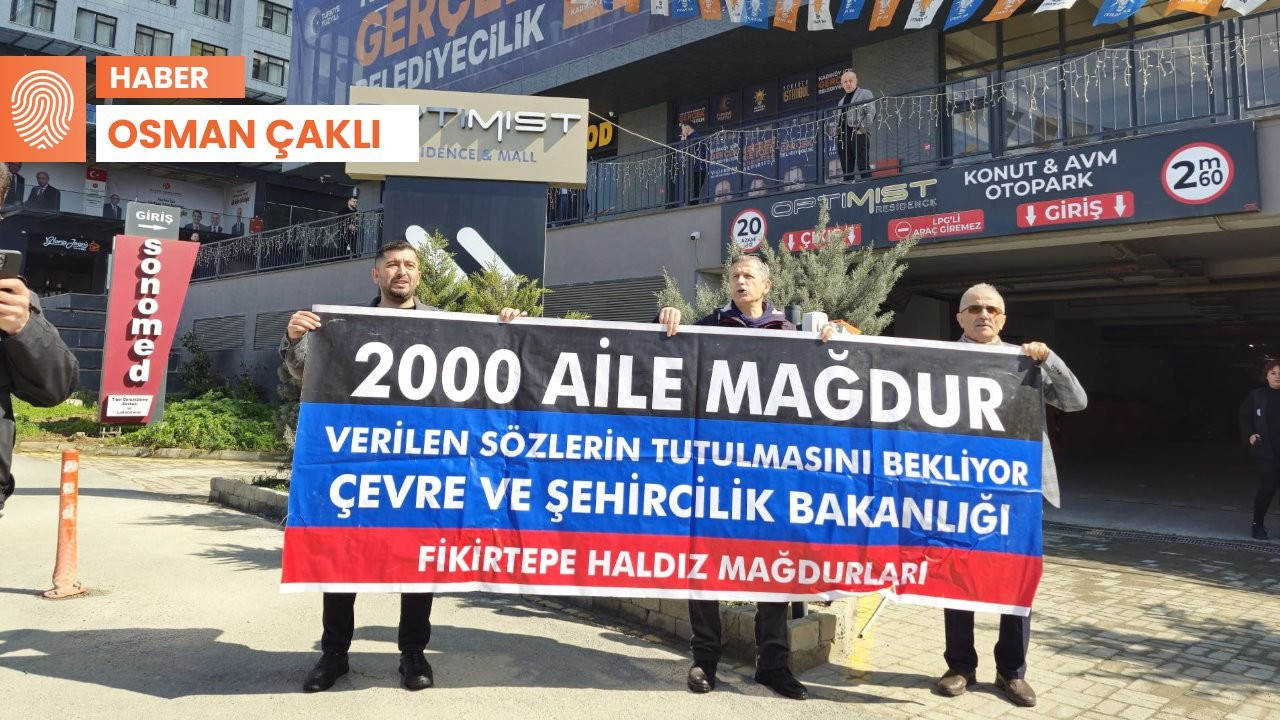 Fikirtepe kentsel dönüşüm mağdurlarından AK Parti önünde eylem