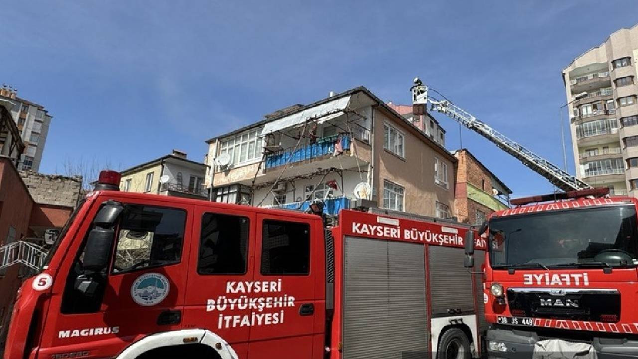Kayseri'de apartmanda çıkan yangında 1 kişi dumandan etkilendi