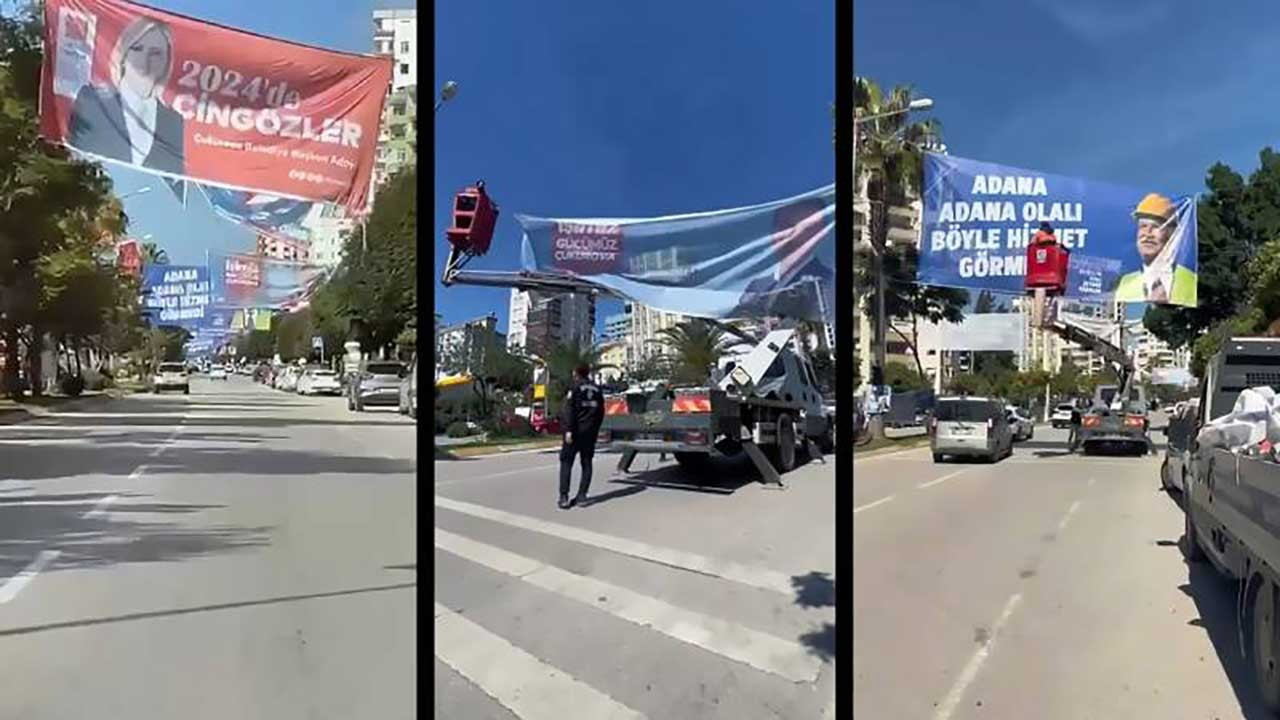 Adana Valisi seçim afişleri kaldırılıyor: Bu iş kontrolden çıktı