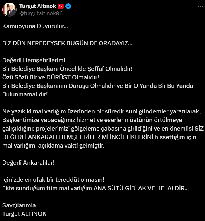 Turgut Altınok'un malvarlığı gündem oldu: 'Ankara onunmuş' - Sayfa 1