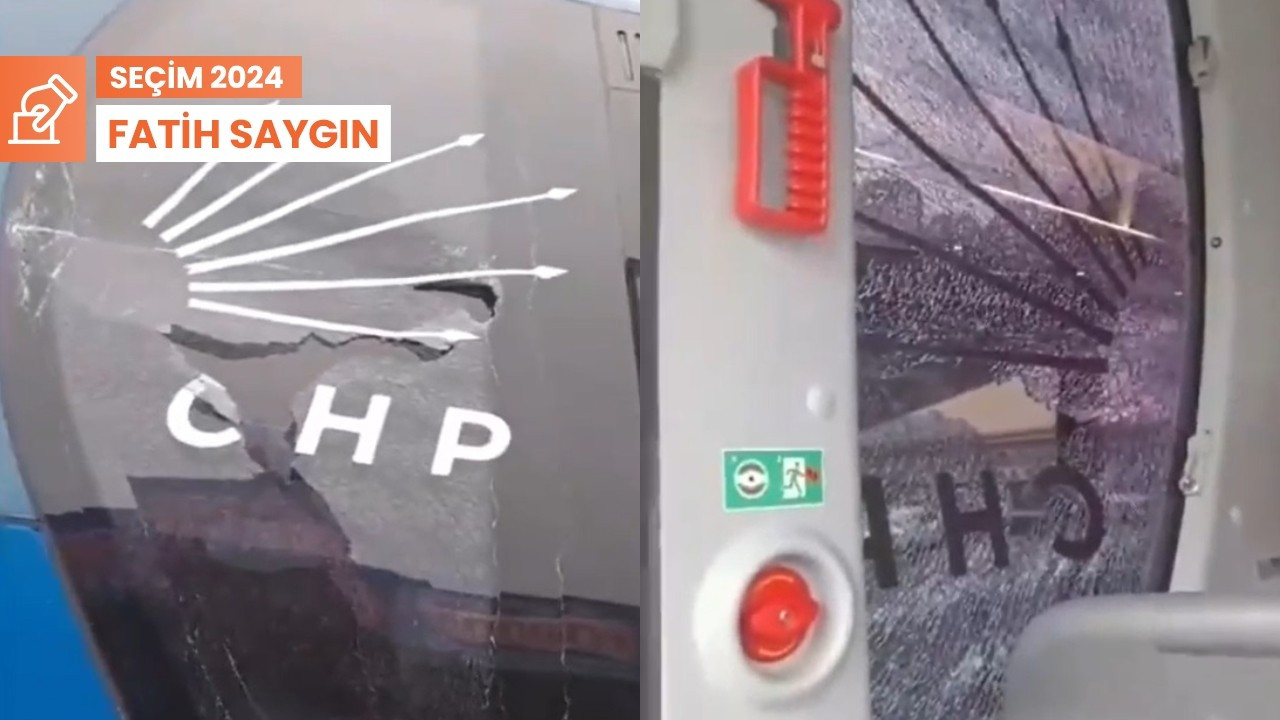 Trabzon'a CHP'nin miting otobüsüne taşlı saldırı