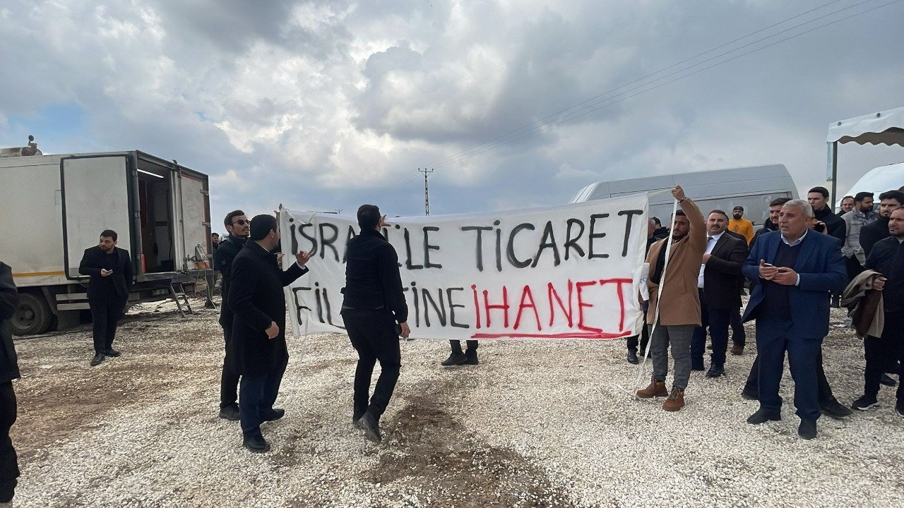 Özhaseki'ye Urfa'da protesto: 'İsrail'le ticaret Filistin'e ihanet'