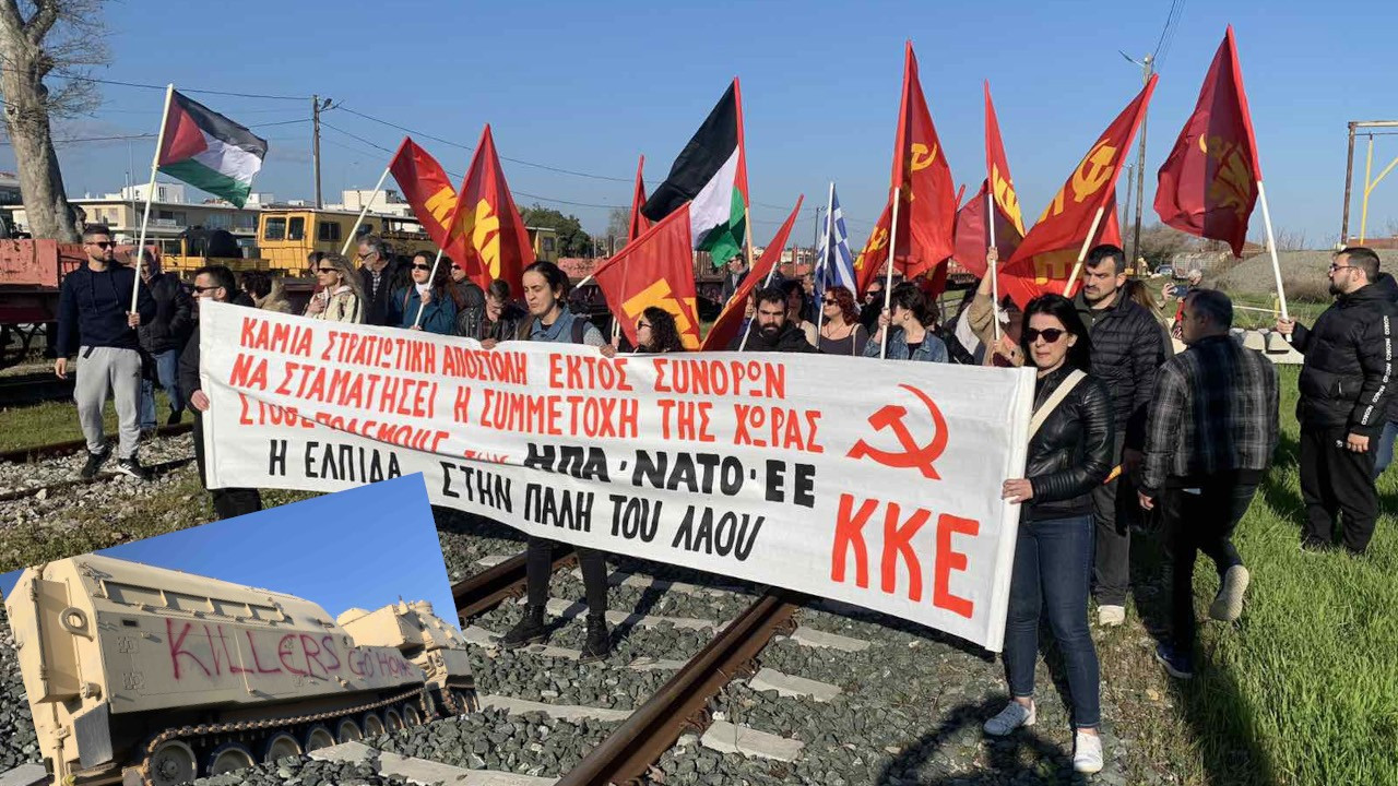Yunanistan'da Komünist Partililer NATO treninin önünü kesti
