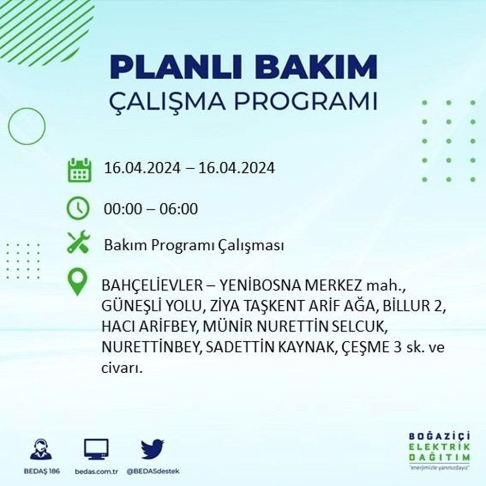 BEDAŞ paylaştı: İstanbul'da yarın elektrik kesintisi yaşanacak ilçeler - Sayfa 4