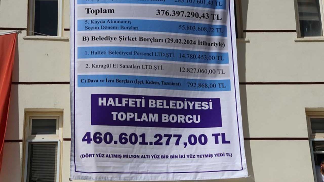 AK Partili Halfeti Belediyesi 460 milyon 601 bin TL borç bıraktı