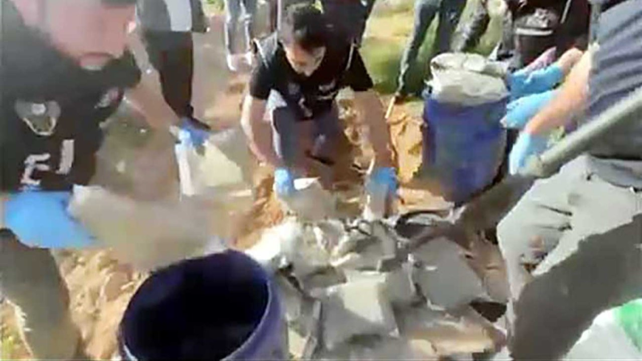 Antep'te tarlaya gömülü 25 kilo uyuşturucu bulundu