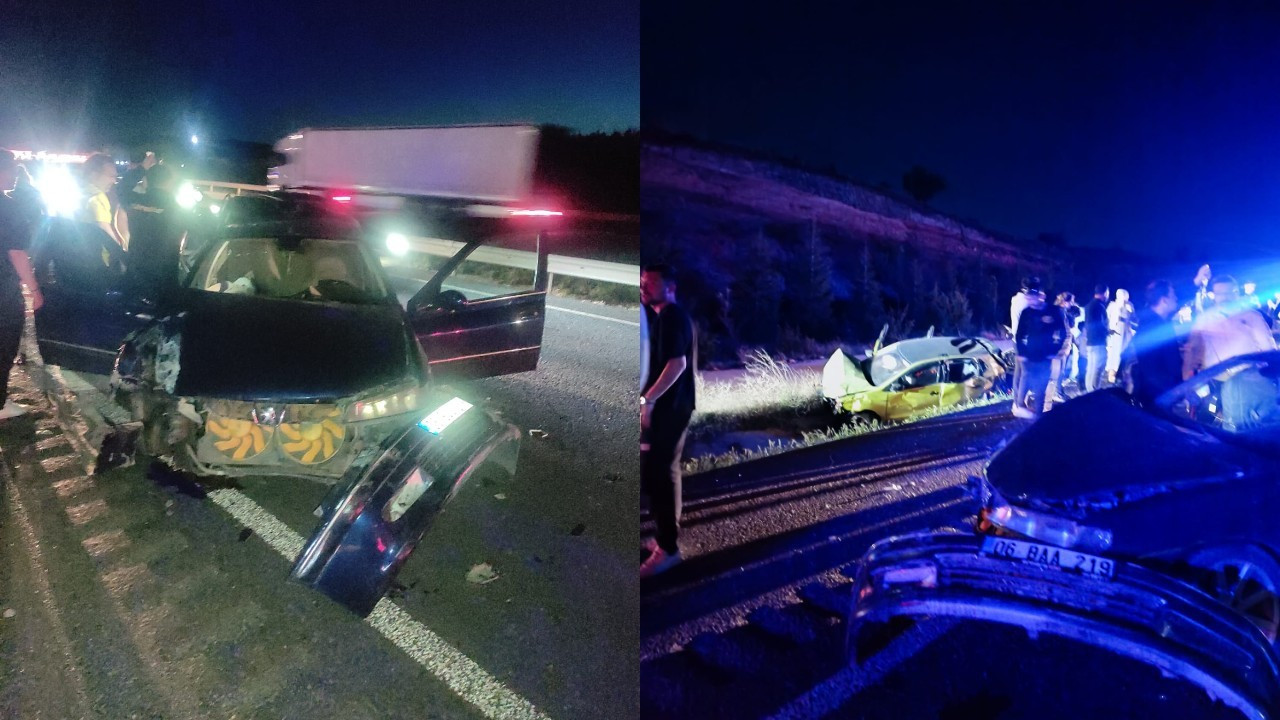 Eskişehir'de zincirleme kaza: Bir otomobil, ilk kazanın ardından yol kenarında bekleyen taraftarlara çarptı