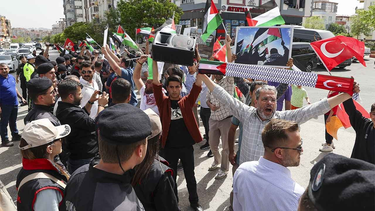 Steinmeier'e Antep'te 'Gazze' protestosu: 'İşbirlikçi Almanya'