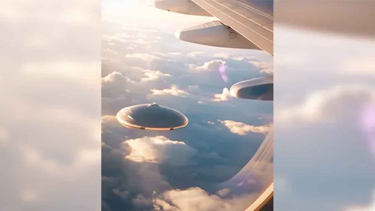 Uçağın camından görünen 'UFO' mu?